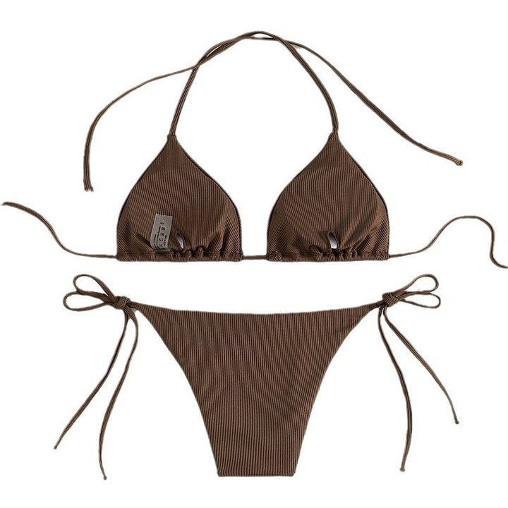 Dame triangel-bikini med moderne ribstruktur Skovae