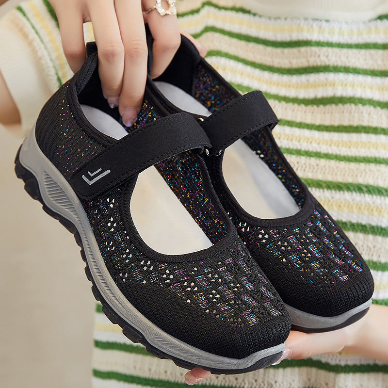 Dame Behagelige Rem-Sneakers med åndbart overmateriale og fleksibel sål Stilla