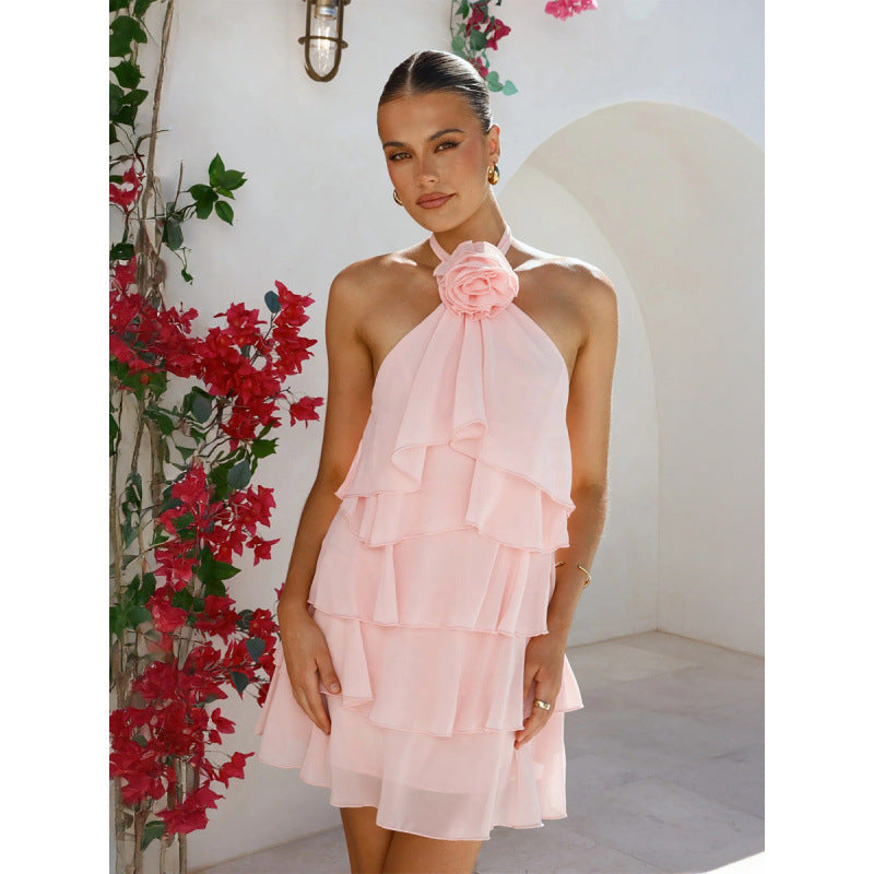 Damen Sommerliches Wickelkleid mit schönen Rüschendetails Skovae