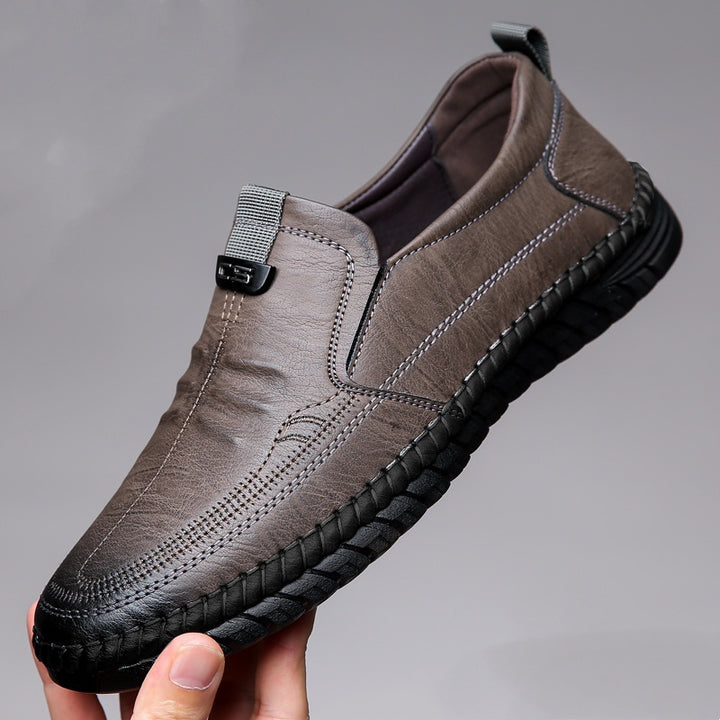 Herre Slip-On Fritidslæder Sko med fleksibel Sål Støtte Stilla