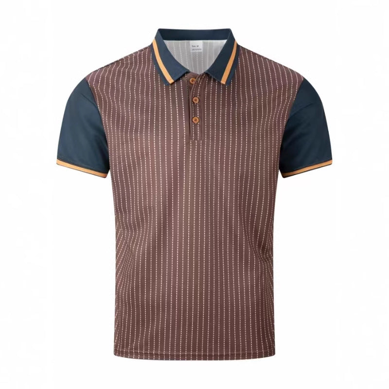 Herrer kortærmet polo shirt med elegante striber og kontrast accenter Stilla