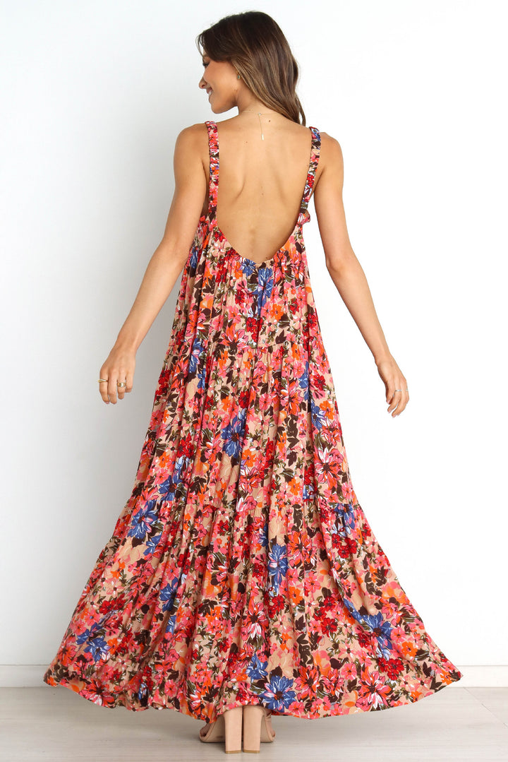 Femme Floral Bindebånd Maxi Kjole Stilla