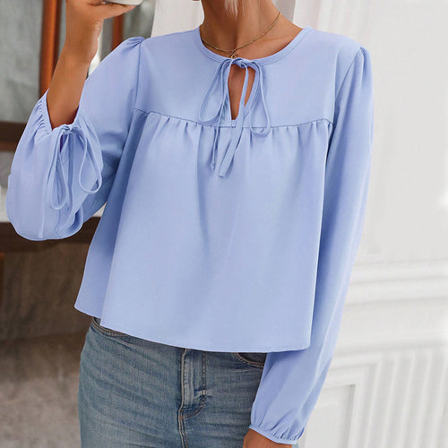 Kvinders bluse med dekorativt bånd og afslappet pasform Stilla