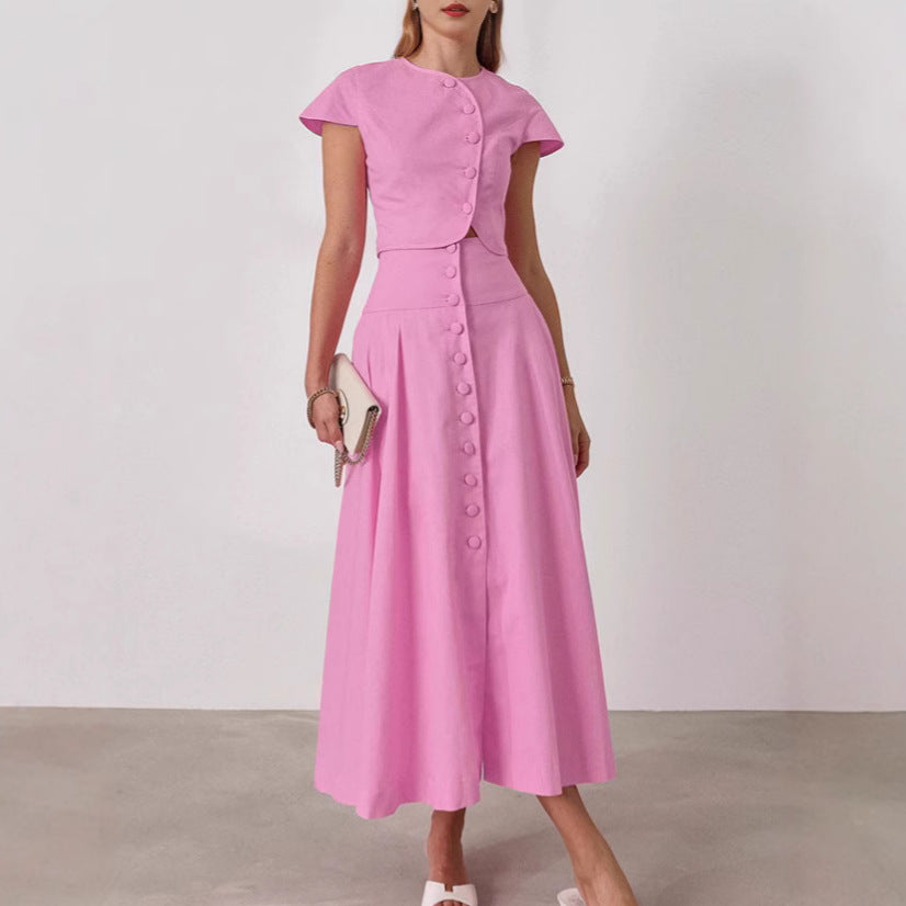 Dame Elegant og luftig Midi-kjole med knapfri overdel Stilla