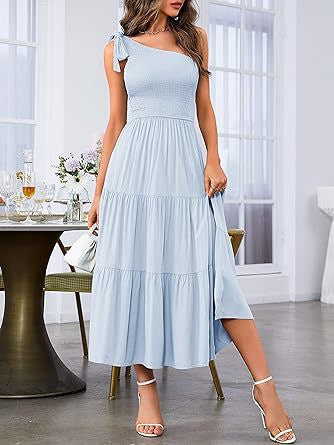 Dame Maxikjole med ærmeløs design og elastisk bustier Skovae