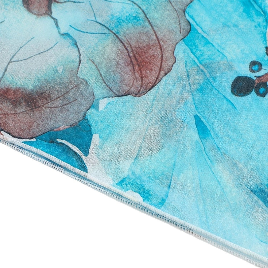 Dame transparent strandtop med blomstermønster Skovae