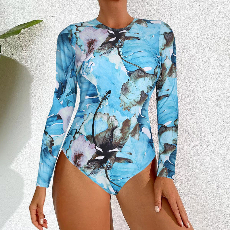 Dame Langærmet Surfdragt i moderne Marmor-design Skovae