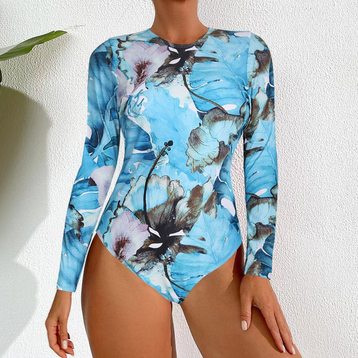 Dame Langærmet Surfdragt i moderne Marmor-design Skovae