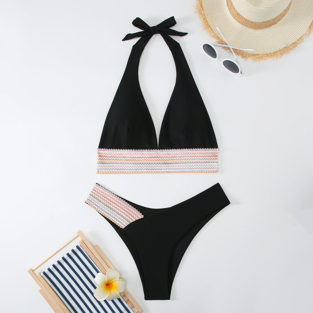 Dame Triangel-Bikini-Sæt med moderigtigt viklebånd Skovae