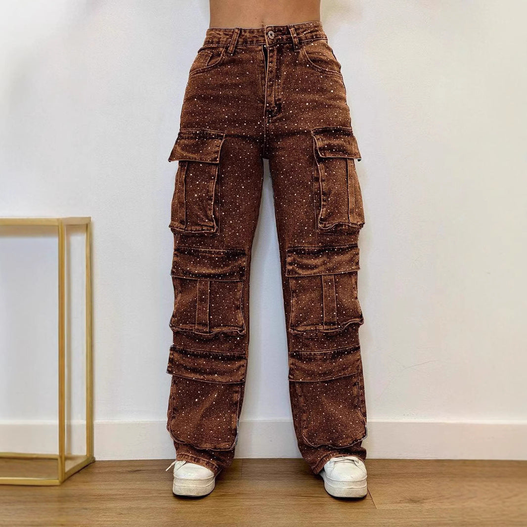 Kvindernes cargo bukser med trendy lommer og en moderne vaskeeffekt Stilla