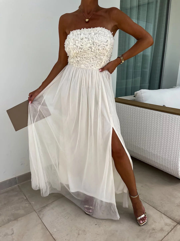 Stilla | Elegant Blomster Bustier Maxikjole