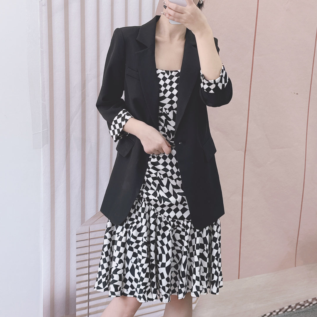 Damer Elegant Blazer med markant mønster og figurformende design Stilla