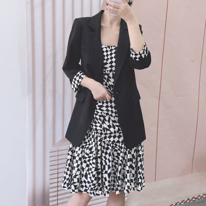Damer Elegant Blazer med markant mønster og figurformende design Stilla