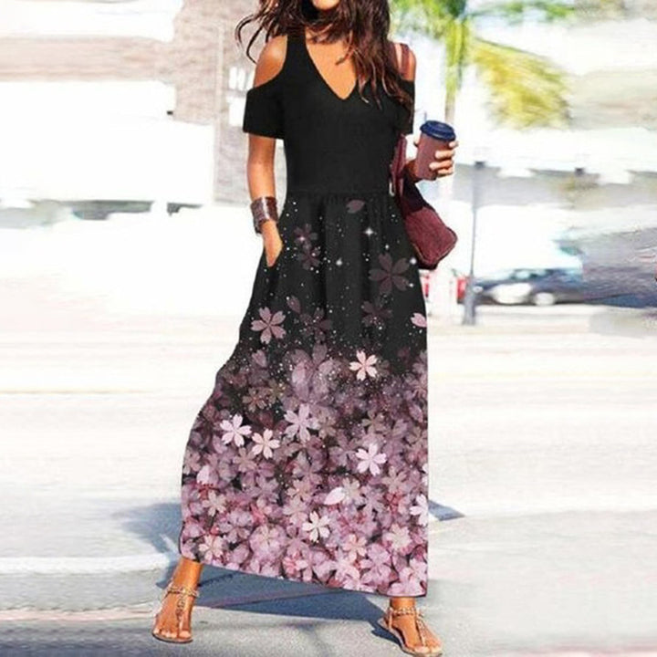 Dame blomsterprint maxi kjole Stilla