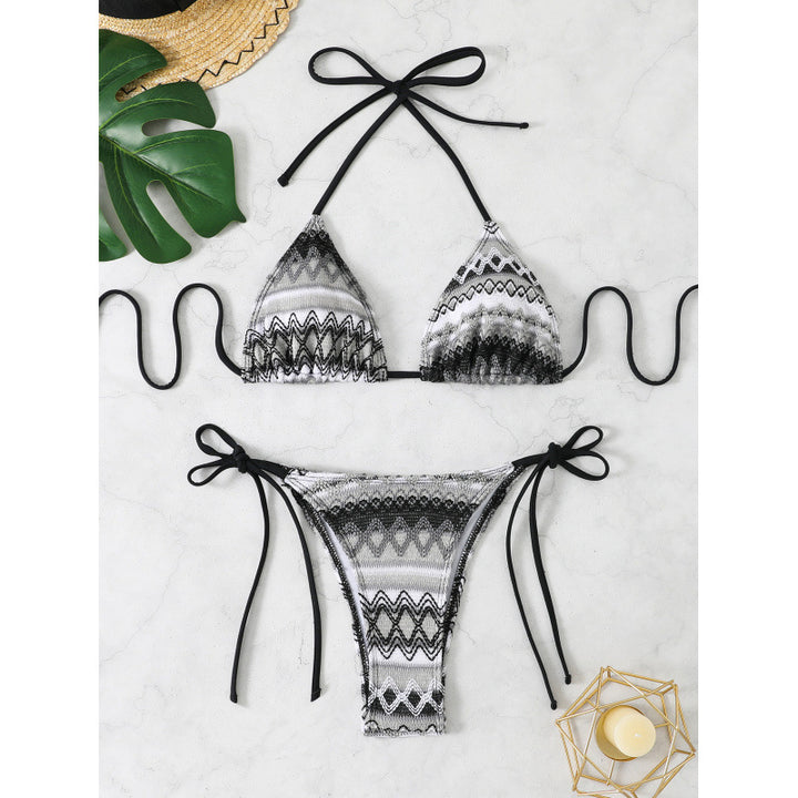 Dame Triangel-Bikini i Boho-stil med legende bindebånd Stilla