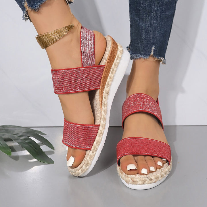 Dame Komfortable Espadrilles-Sandaler med brede remme og skridsikker sål Stilla
