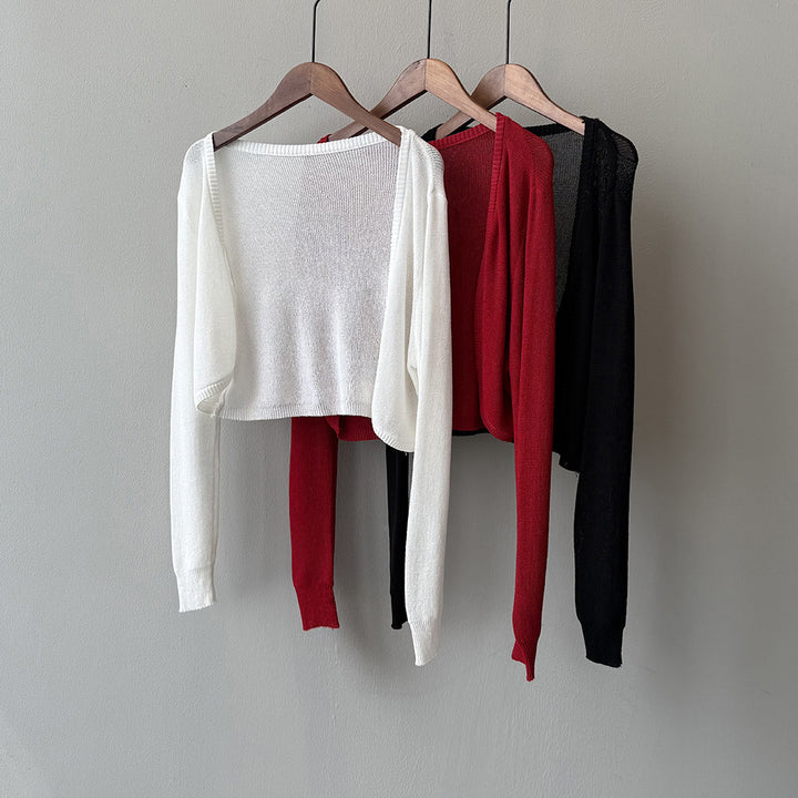 Damer casual strikjakke med åben front og elegante manchetter Stilla