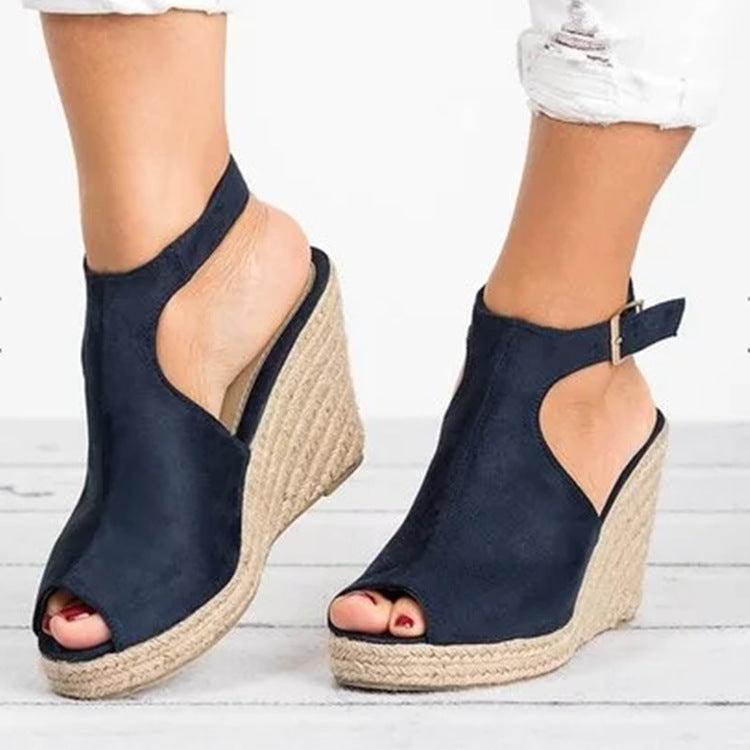 Dame Wedge-sandaler med åben tåområde og justerbar rem Stilla