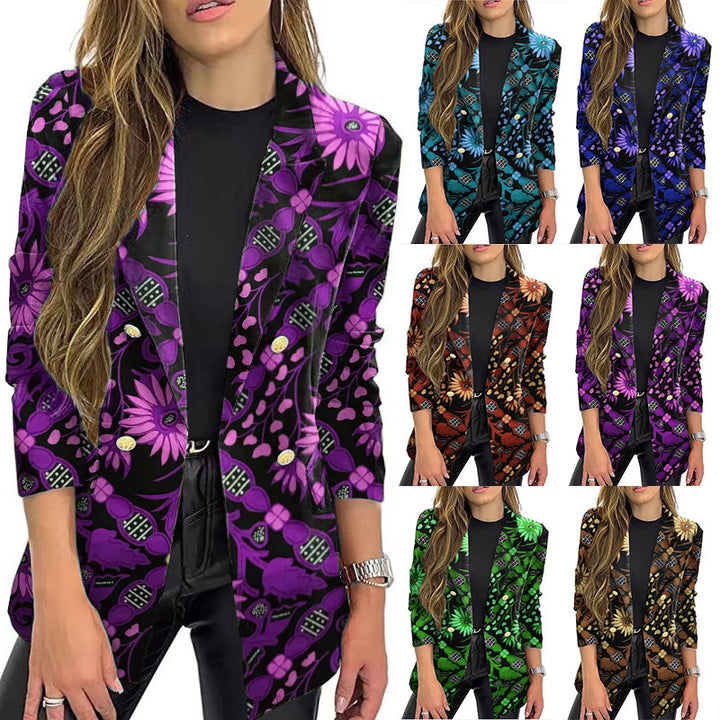 Dame blazer med blomstermønster og elegant snit Stilla