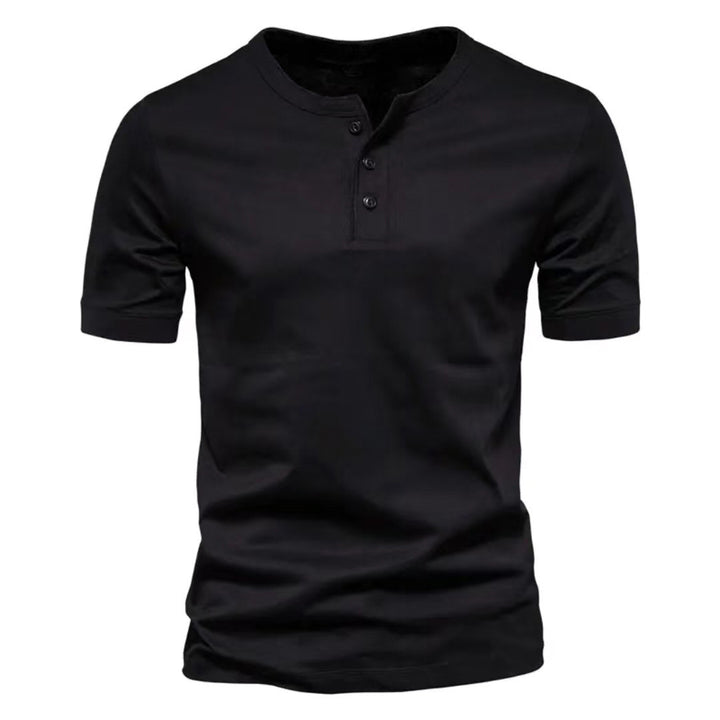 Herrer Kortærmet Henley-T-shirt med moderne knaplukning og afslappet pasform Stilla