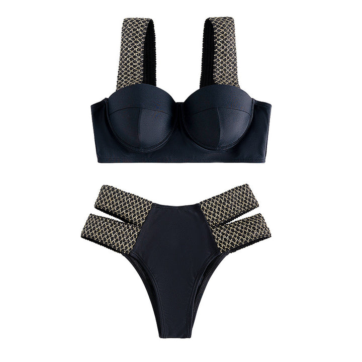 Dame Balconette-Bikini med fashionable detaljer Skovae