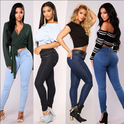 Dame højtaljede skinny jeans med figursygtende snit og komfortabel stretch Stilla