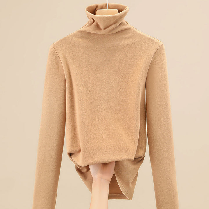 Dame Turtleneck-top med blødt strækstof og figursyet snit Stilla