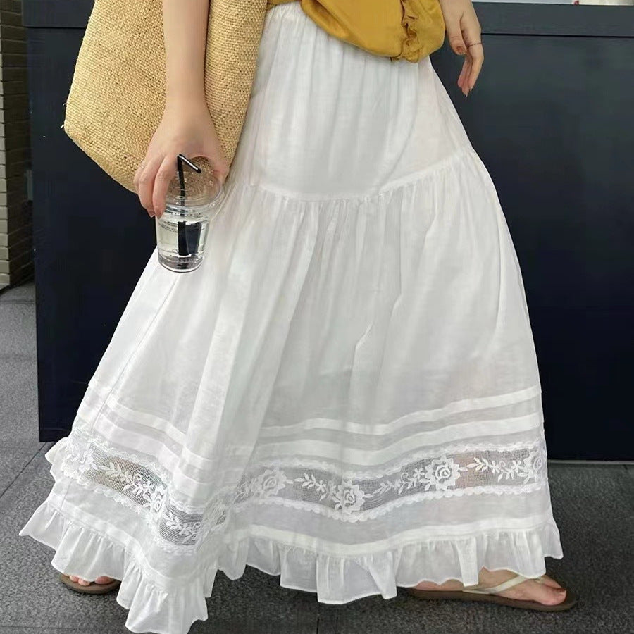 Femme Elegante spidsbesætning maxi-nederdel Stilla