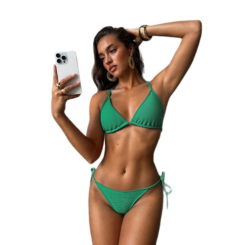 Dame triangel-bikini med behagelig pasform og unik struktur Skovae