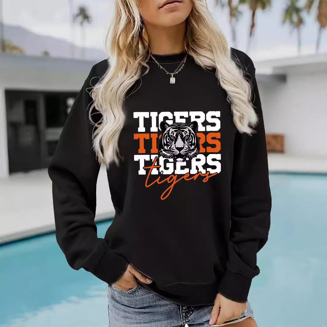 Kvinders trøje med animalistisk tigerdesign og afslappet pasform Stilla