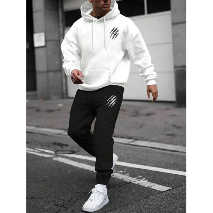 Herre hoodie tracksuit med kreative grafik og komfortabel pasform Skovae