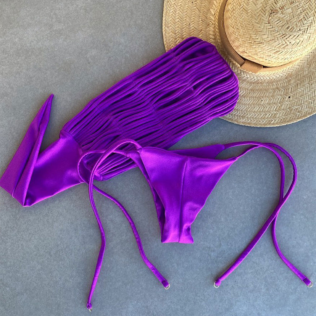 Dame bikini-sæt med justerbare stropper og flæsedetaljer Stilla