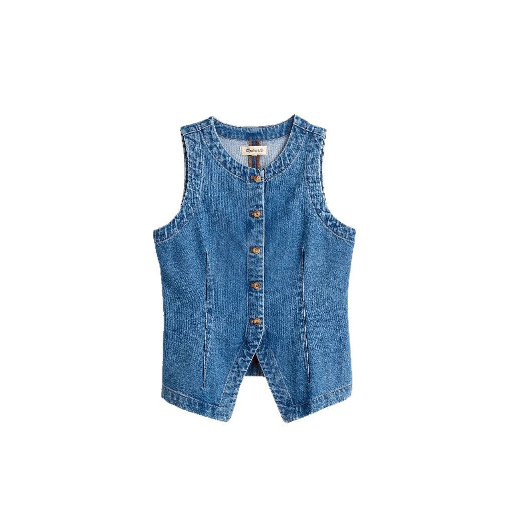 Damer Denim Vest Stilla