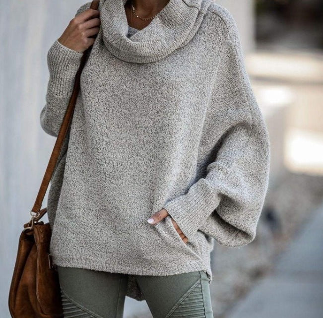 Dame casual turtleneck sweater med brede ærmer Stilla