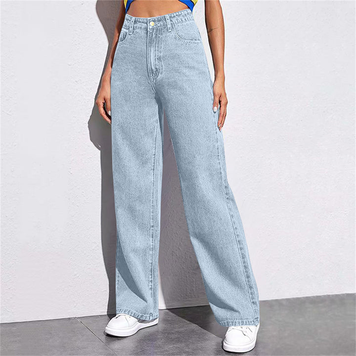 Dame Bred High-Waist Jeans i afslappet snit med elegante detaljer Skovae