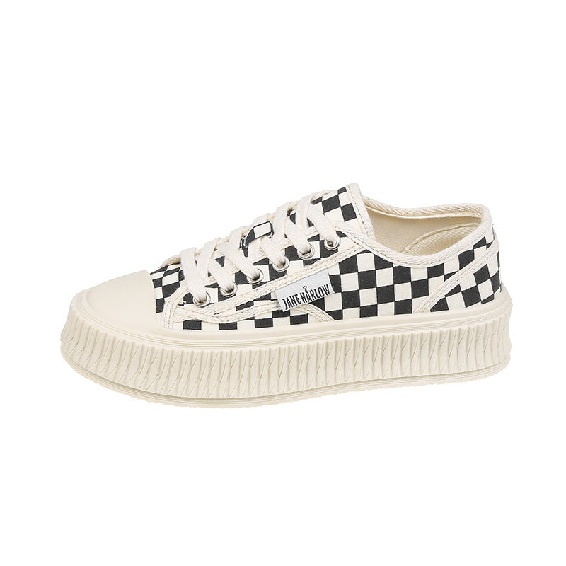 Dame Chunky Plateau Sneakers med ternet mønster og polstret sål Stilla
