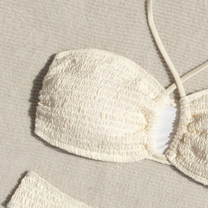 Dame bustier bikini sæt med elastisk flæse design Skovae