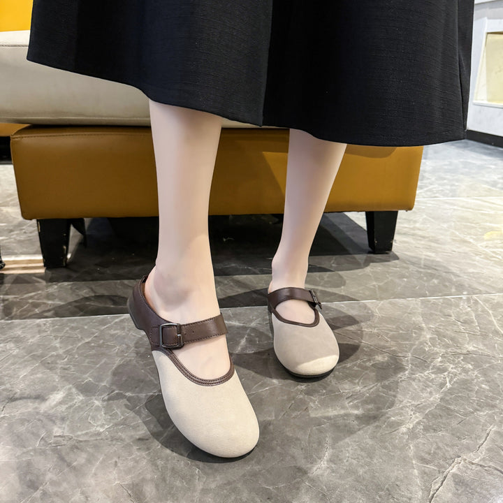 Dame fleksible Mokkasiner med fashionabel rem og åndbar indersål Stilla