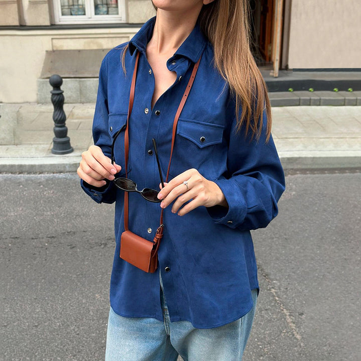 Damer Casual Overshirt med påsyede lommer og elegant snit Stilla