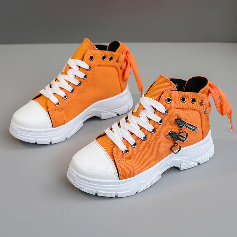 Dame Trendy High-Top Sneakers med stilfulde lynlåse og gummisål Stilla