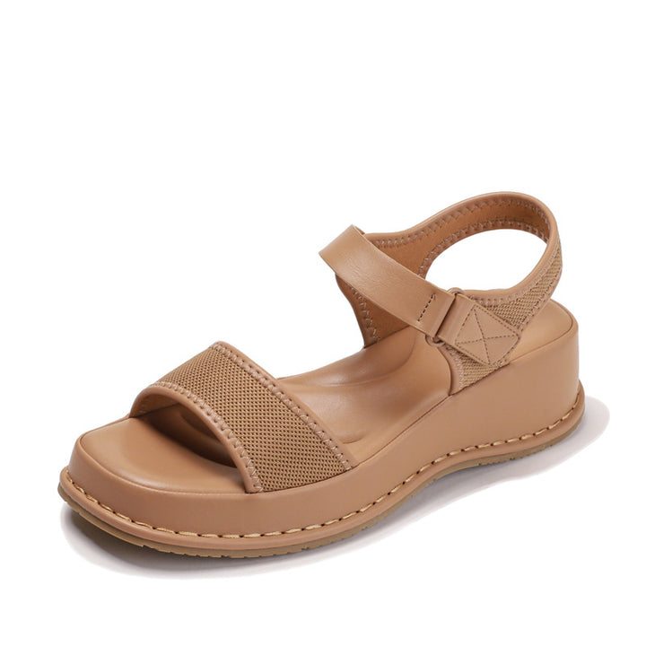 Dame Komfortable Wedge-Sandaler med sikker velcro og åndbar overmaterialeteknologi Stilla