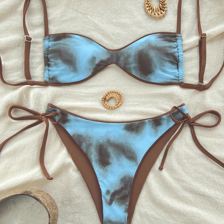 Dame Push-Up Bikini med detaljeret dyreprint og justerbare stropper Skovae