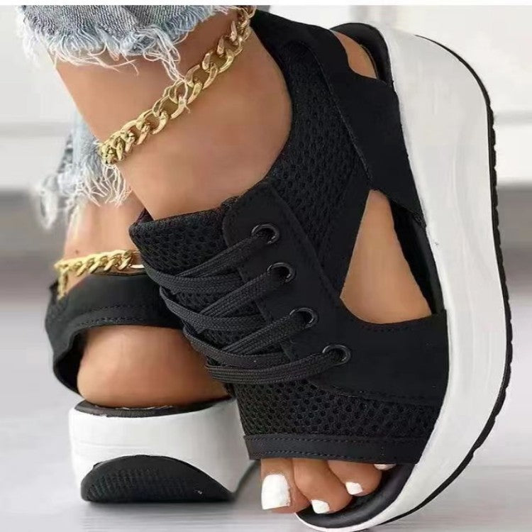 Dame Komfortable Kilesneaker med åndbart overmateriale og elegant snøring Stilla