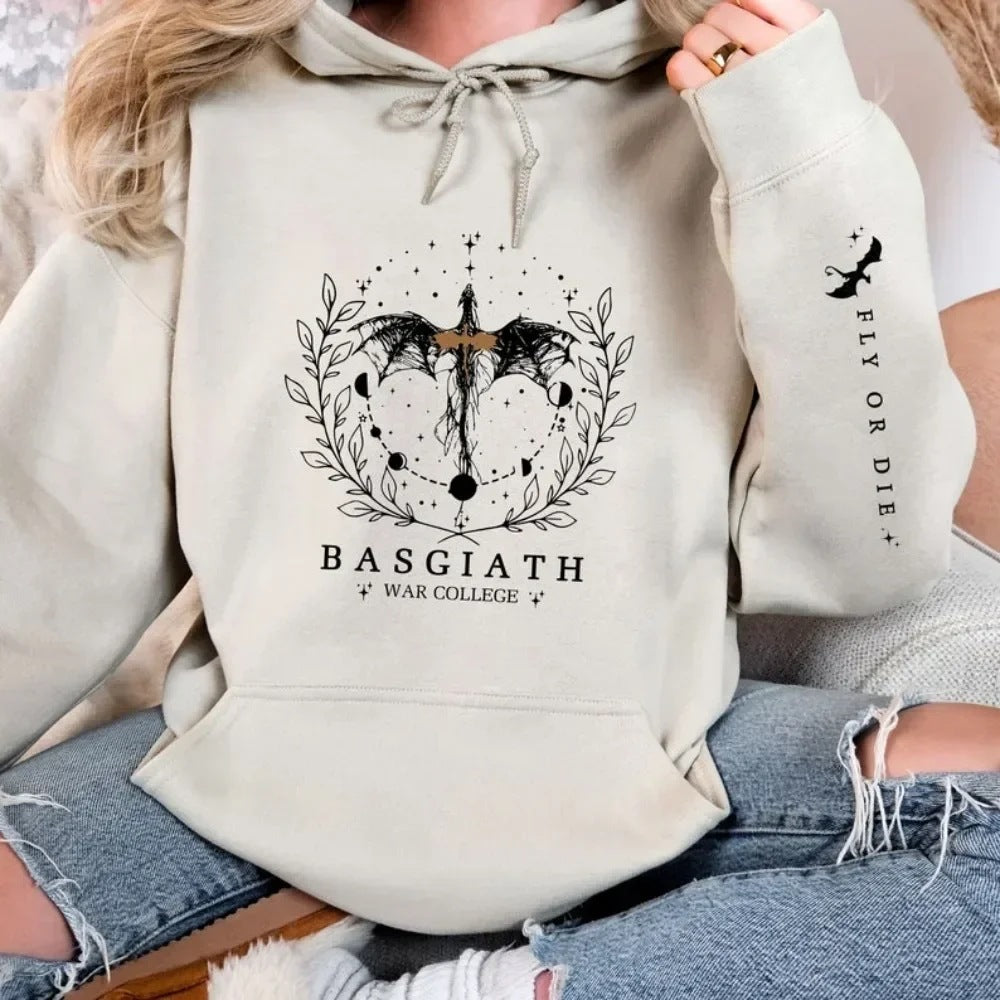 Kvinders hætte sweatshirt med imponerende fantasidesign Skovae