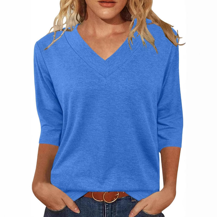Dame Relaxed Fit V-Udskærings Top Stilla