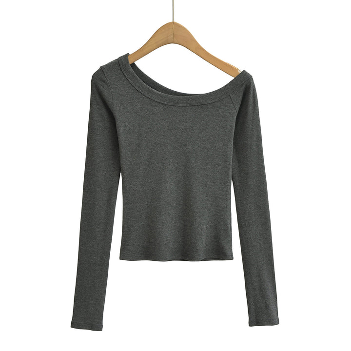 Dame Langærmet T-shirt med elegant Off-Shoulder Design Stilla
