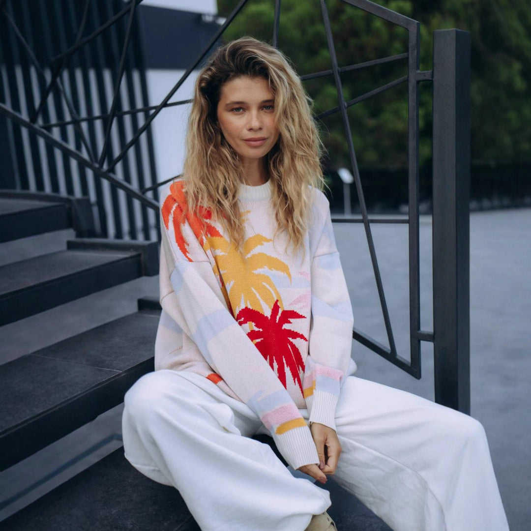 Kvinders Urban Sweatshirt med iøjnefaldende palme design Stilla