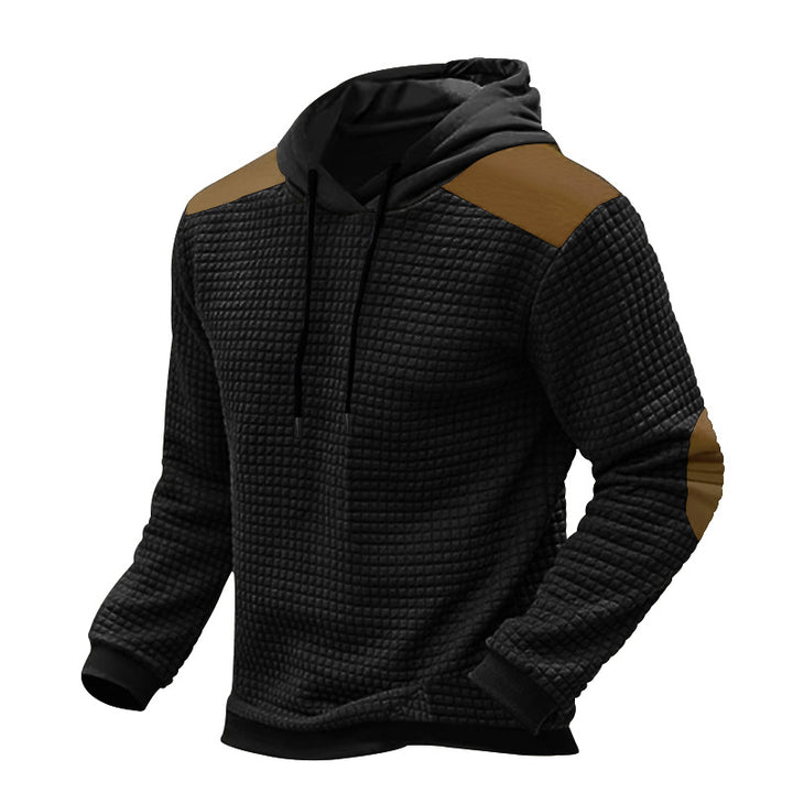 Herrer sporty hoodie med struktureret yttermateriale og kontrastelementer Stilla