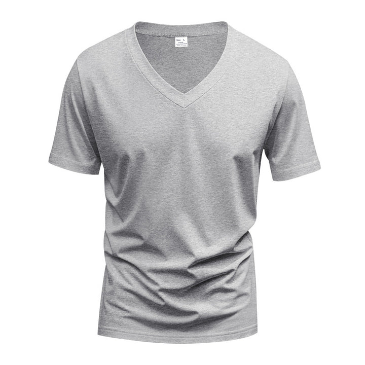 Herrer nan V-udskærings T-shirt i strækbomuld med ergonomisk skuldersnit og flad søm Skovae