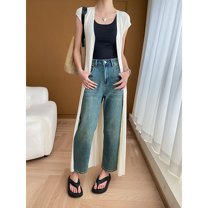 Kvinders Højtaljede Jeans i Vintage Stil Stilla